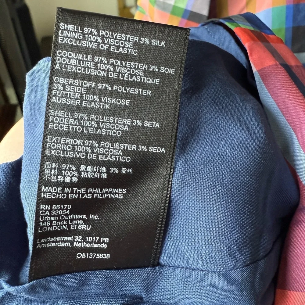 Anthropologie Maeve Plaid Dress Womens 4 Blue Fit & Flare Western Coquette Girl - Picture 6 of 8